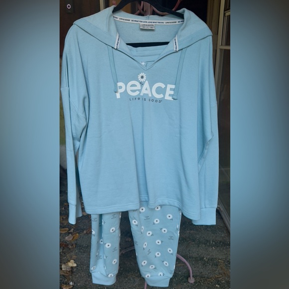 Life is Good womens Shirt and Pants pjs size large blue - Picture 11 of 11